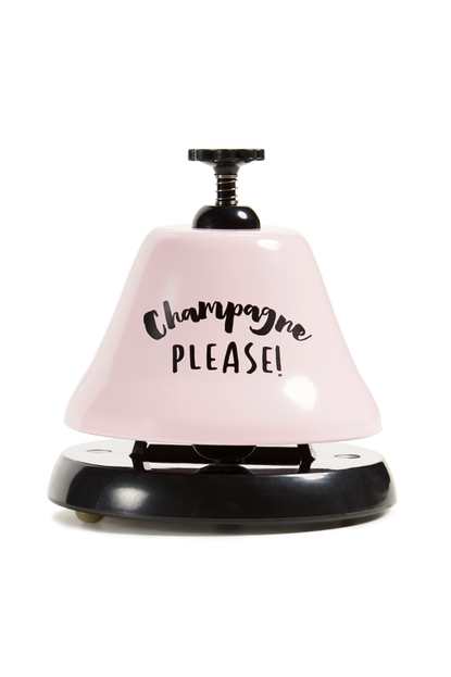 Slant Collections Champagne Please! Bar Top Bell in Pink and Black