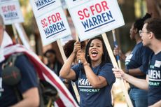 Warren supporters at a rally in South Carolina.