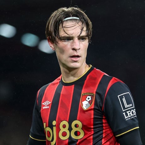 Alex Scott of Bournemouth during a Premier League match. (Photo by Robin Jones - AFC Bournemouth/AFC Bournemouth via Getty Images)