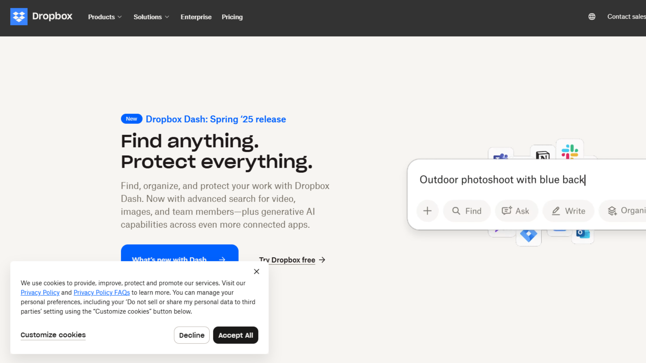 Dropbox Home Page