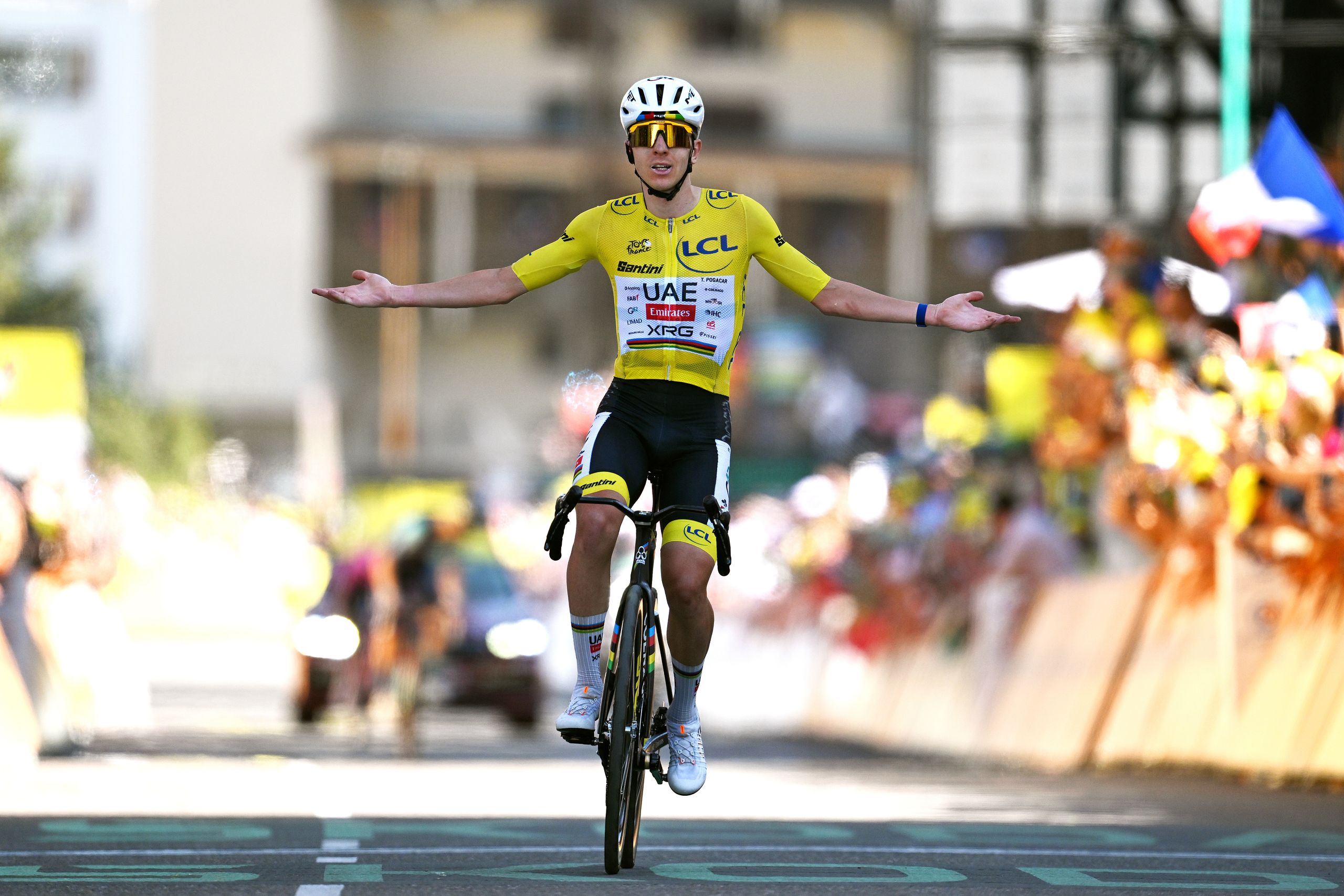 Tadej Pogačar takes fifth stage win of 2026 Tour de France with Alpe d’Huez record