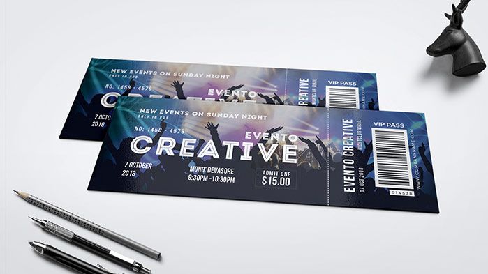 Ticket templates for concerts, events and sports