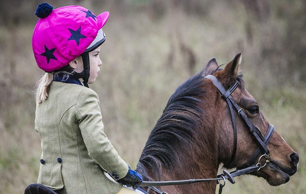 Suzy Stephens&rsquo; five-year-old daughter out with Royal Artillery. She had her pink hat silk on so she could be spotted in the fog on Salisbury Plain&hellip;