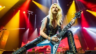 Richie Faulkner playing live with his Gibson Custom Shop Flying V