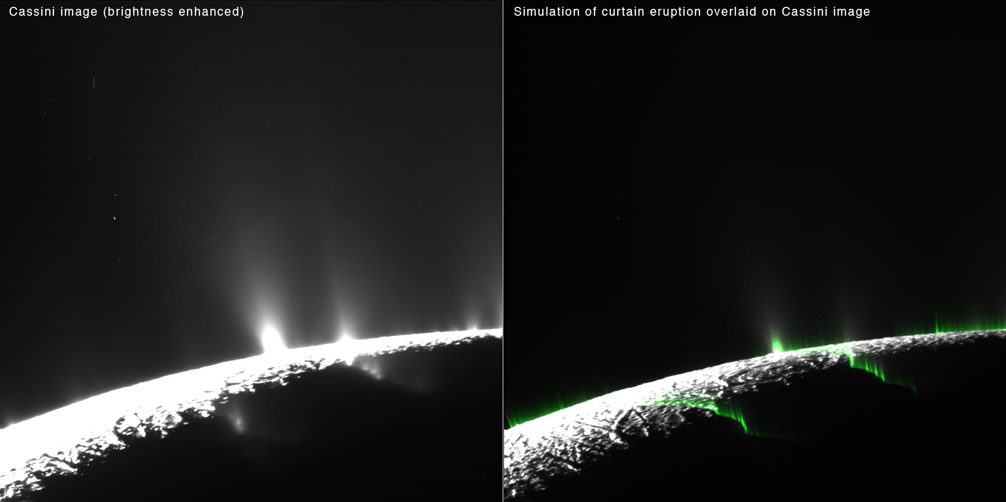 Enceladus&#039; &#039;Jets&#039; May Be Curtain Eruptions