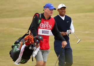 Joe LaCava and Tiger Woods at The Open Championship