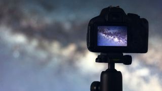 Camera focusing on night sky