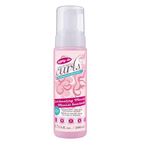 Dippity Do Girls With Curls Curl Enhancing Mousse - Lightweight 3-In-1 Defining Mousse for Curly and Wavy Hair - Hibiscus and Olive Oil for Frizz Free and Bouncy Curls - 200 Ml/6.7 Fl Oz