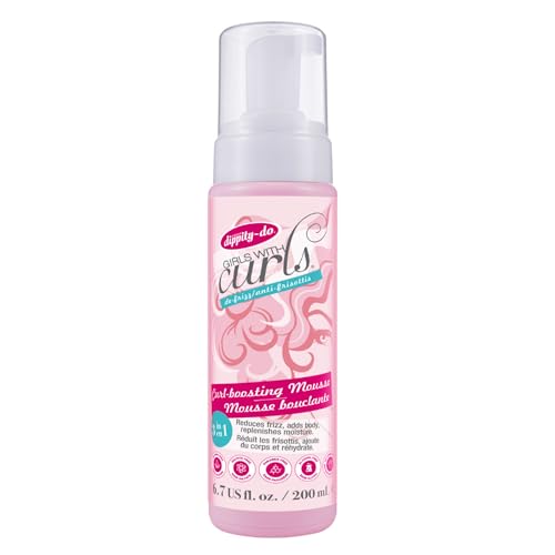 Dippity Do Girls With Curls Curl Enhancing Mousse - Lightweight 3-In-1 Defining Mousse for Curly and Wavy Hair - Hibiscus and Olive Oil for Frizz Free and Bouncy Curls - 200 Ml/6.7 Fl Oz