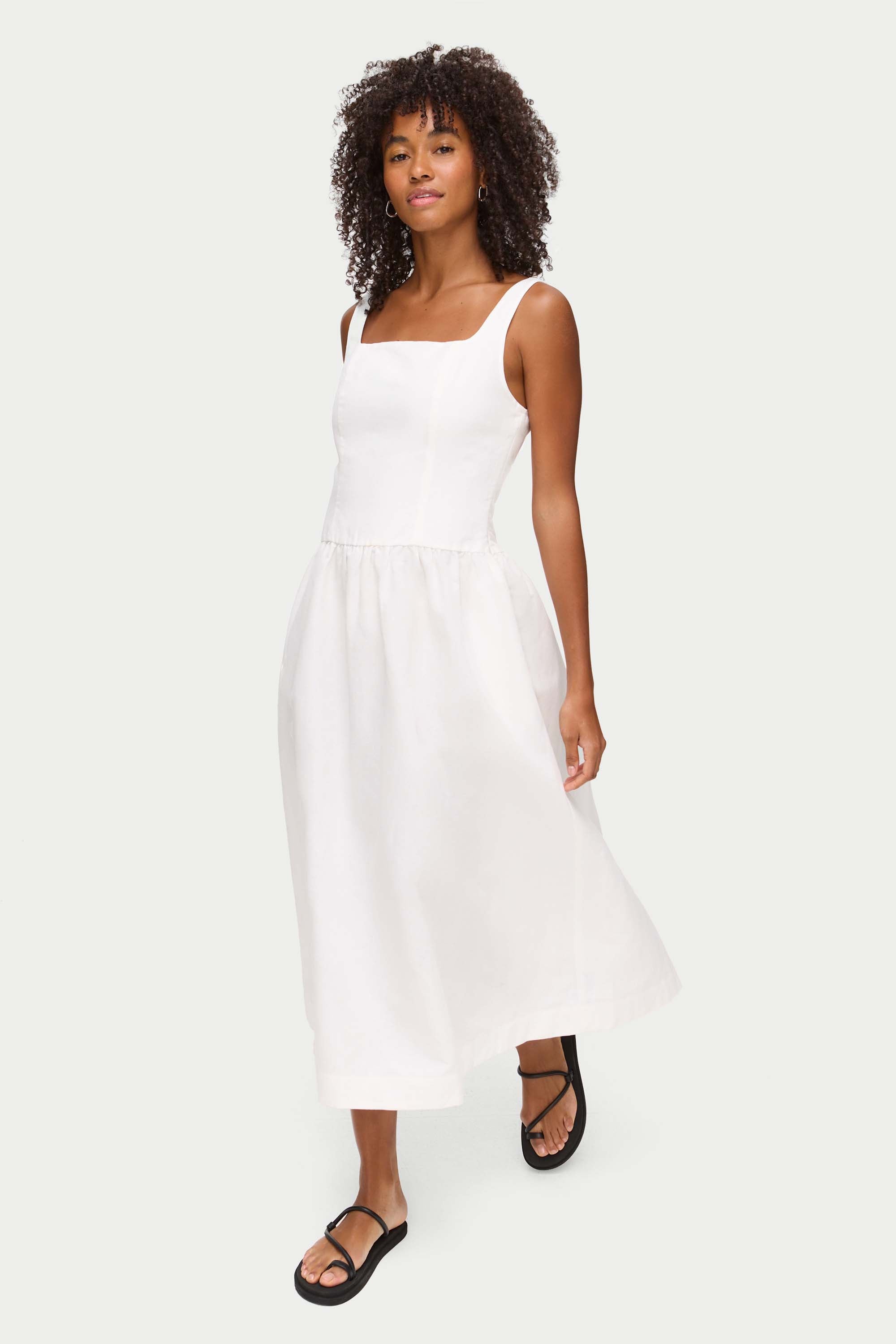 Rosia Drop Waist Linen Dress