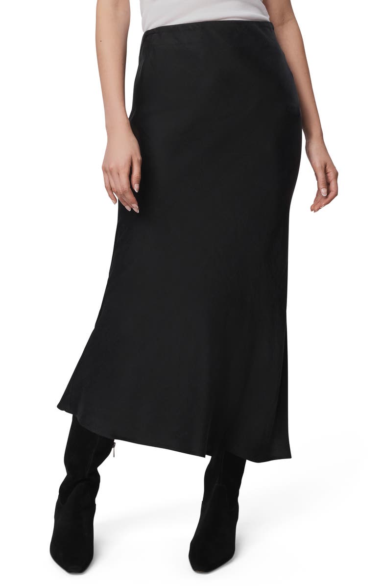 Serena Side Slit Satin Midi Skirt
