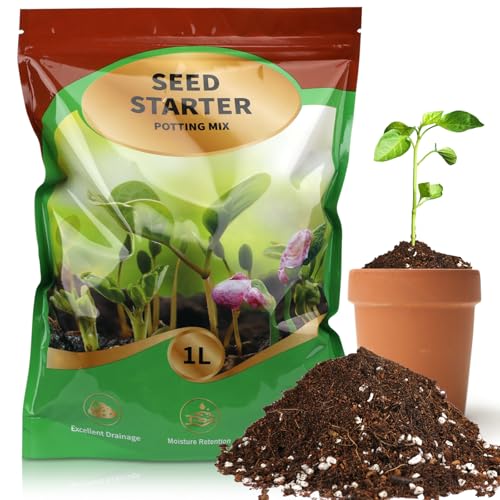 Doter Seed Starter Potting Soil Mix 1qt, Seed Starting Mix for Germination and Growth, Loamy Compost Well-Drainaged Soil Fit for Vegetable, Flower, Houseplant