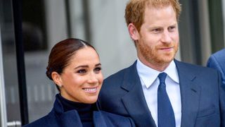 Meghan, Duchess of Sussex and Prince Harry, Duke of Sussex visit One World Observatory at One World Observatory on September 23, 2021 in New York City.