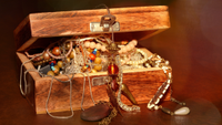 a treasure chest on a desk
