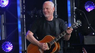 David Gilmour is seen at 'Jimmy Kimmel Live!' on March 28, 2016 in Los Angeles, California.