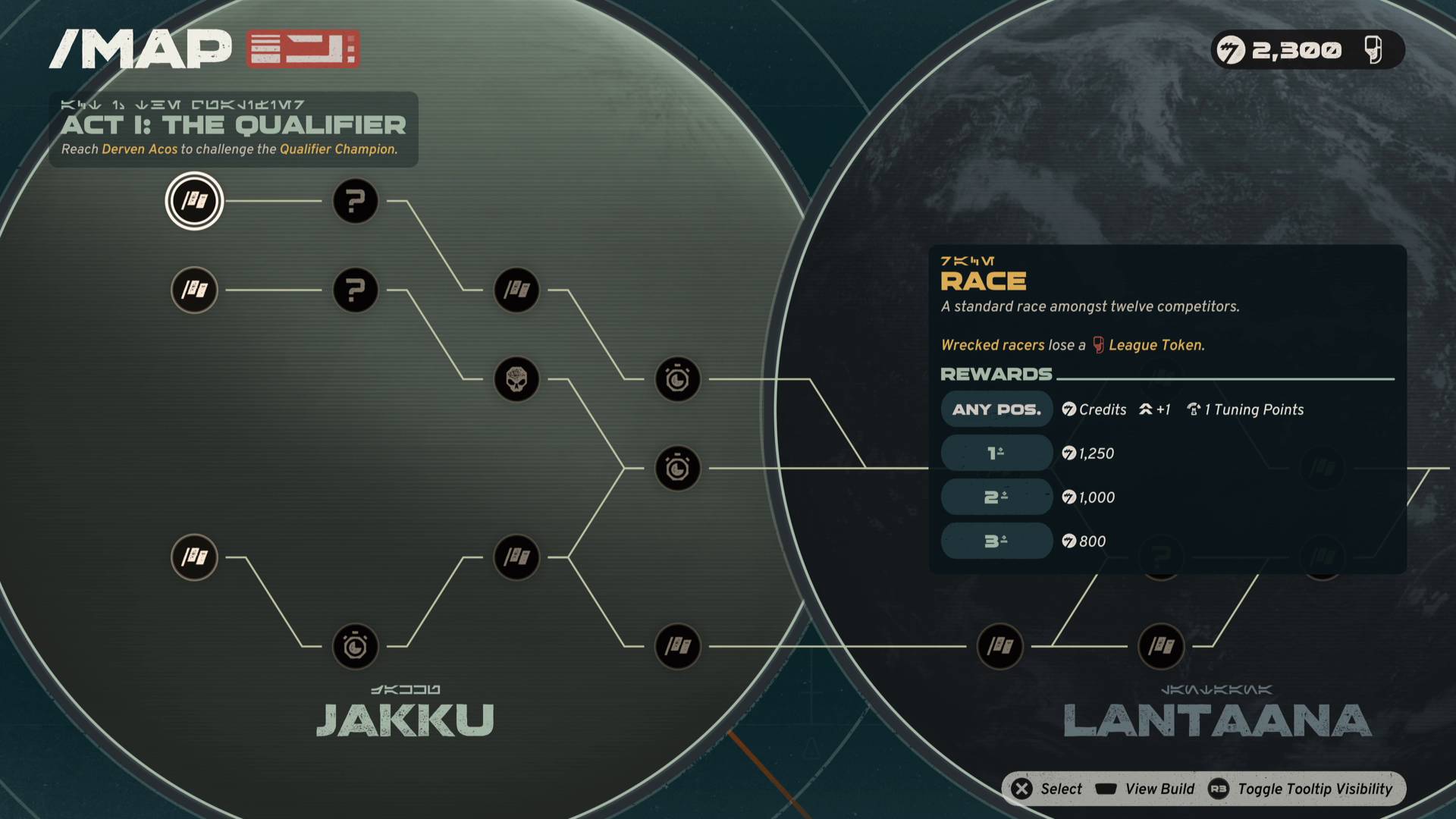 Star Wars Galactic Racer tour events map for jakku