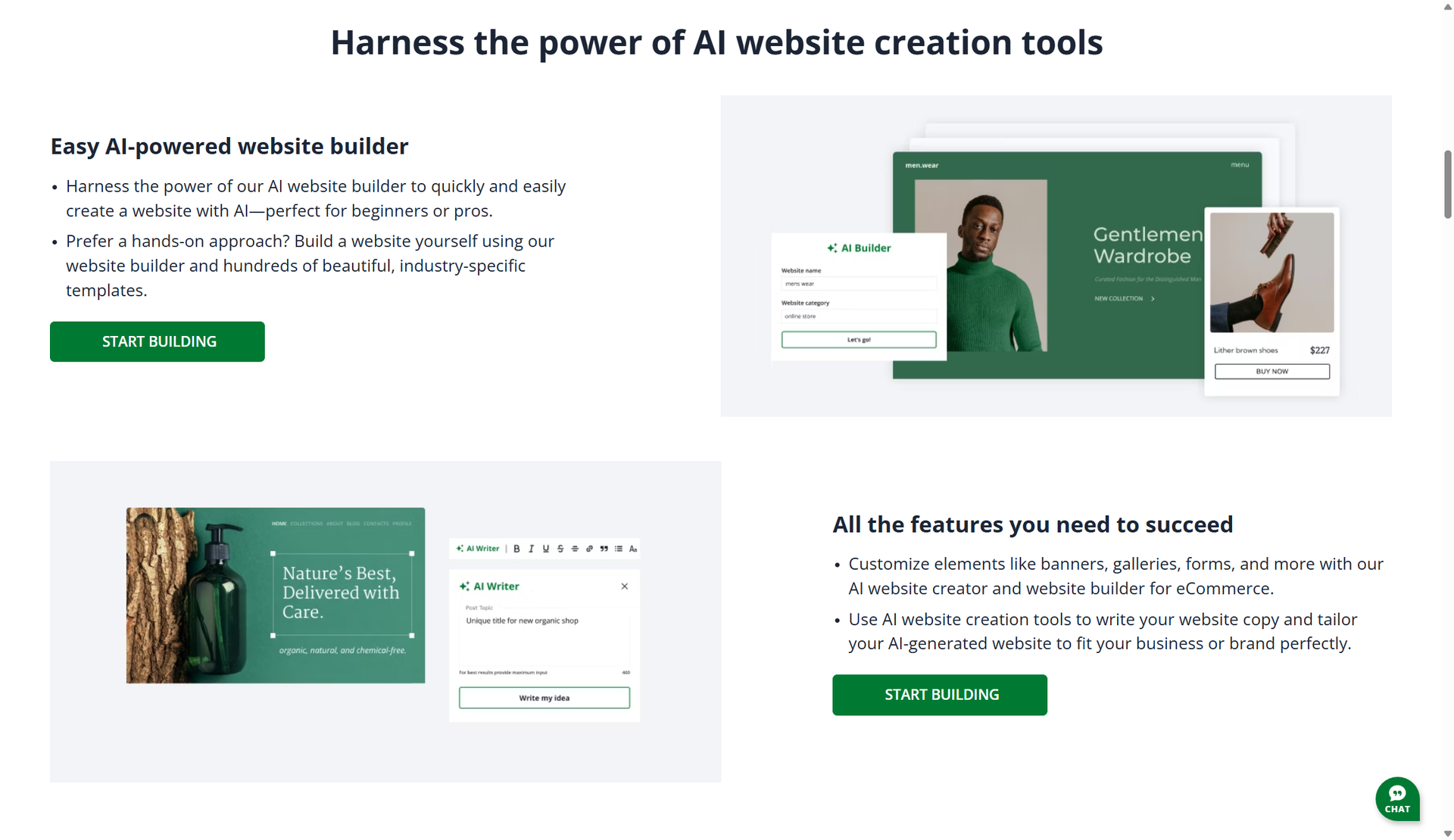 Network Solutions Website Builder features