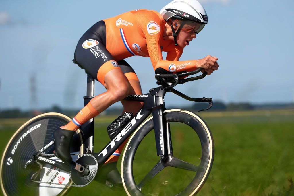 Ellen van Dijk (Netherlands) on her way to a fourth European TT title