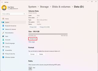 Change drive size on Windows 11