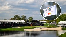 The 17th at Bay Hill and an Arnold Palmer Invitational flag