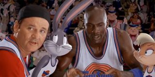 A team huddle in Space Jam