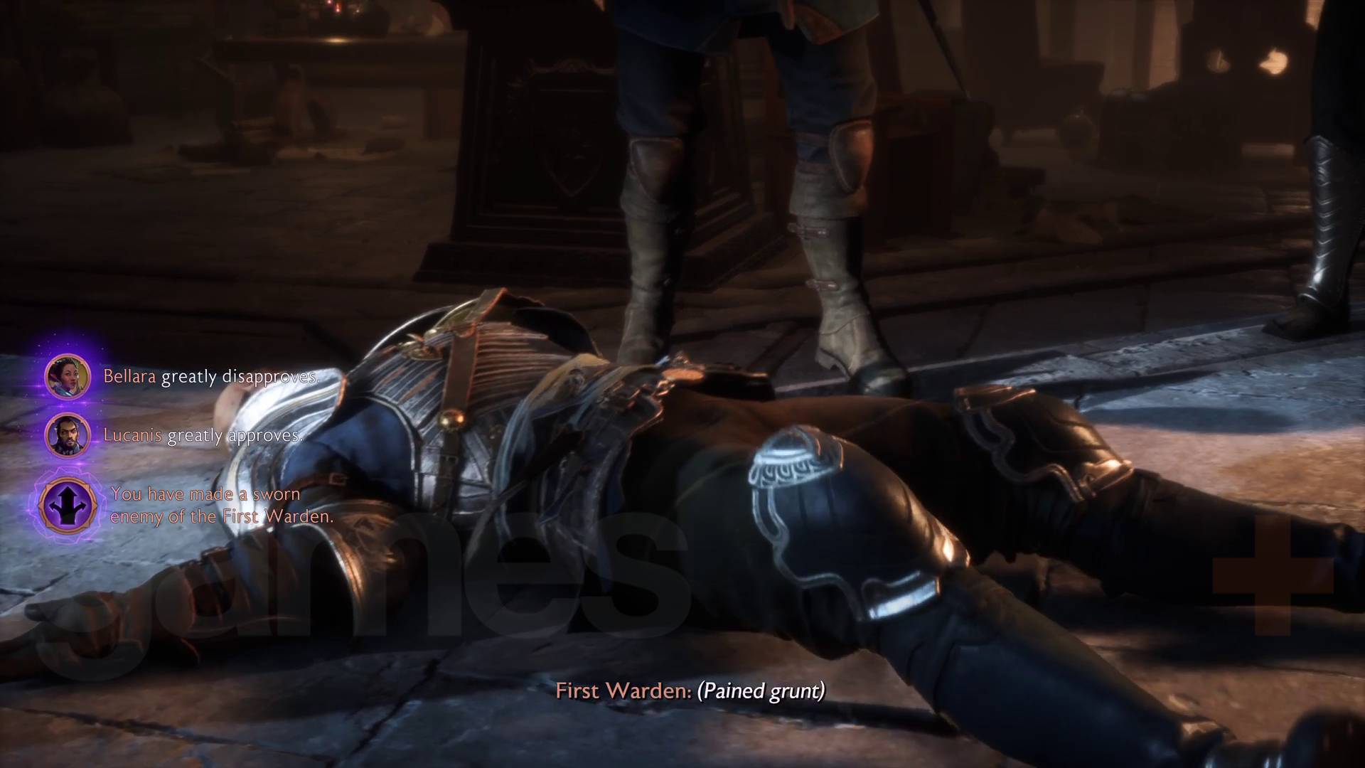 Dragon Age The Veilguard Siege of Weisshaupt First Warden fell to the ground unconscious