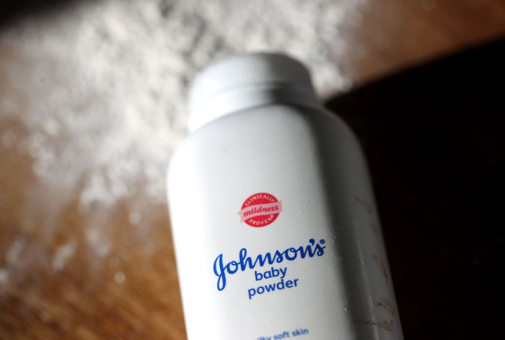 a bottle of Johnson &amp;amp; Johnson baby powder