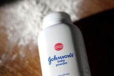 a bottle of Johnson & Johnson baby powder