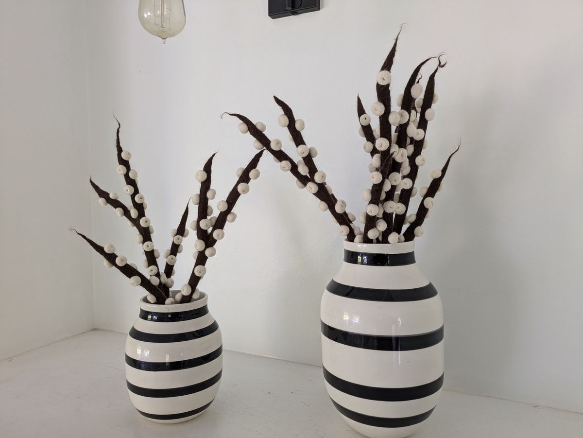 black-and-white vase shot by Pixel 8a