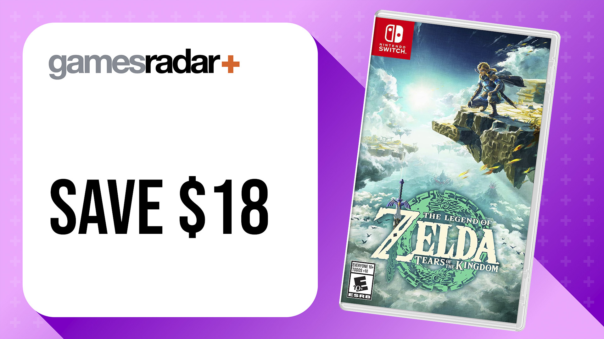 Ahorre $ 18 en la etiqueta junto a la portada del juego Tears of the Kingdom