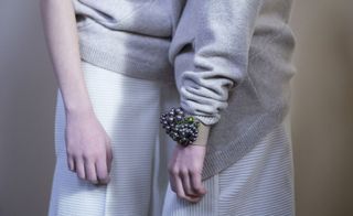 The London designer's New York show was accessorised with pearl and gem