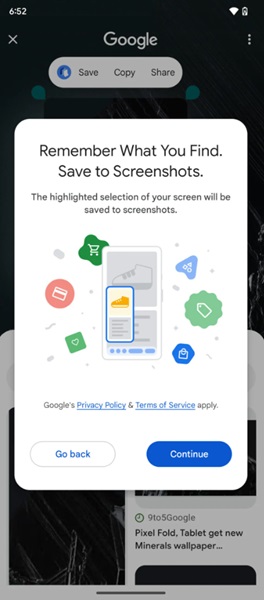 An APK analysis shows that Google plans to integrate Pixel Screenshots into Circle to Search.