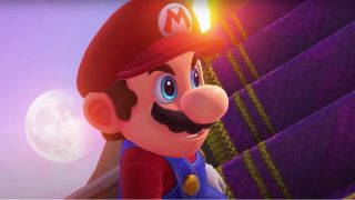 Mario staring at Bowser in Super Mario Odyssey