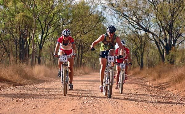 Czech riders head for the finish.