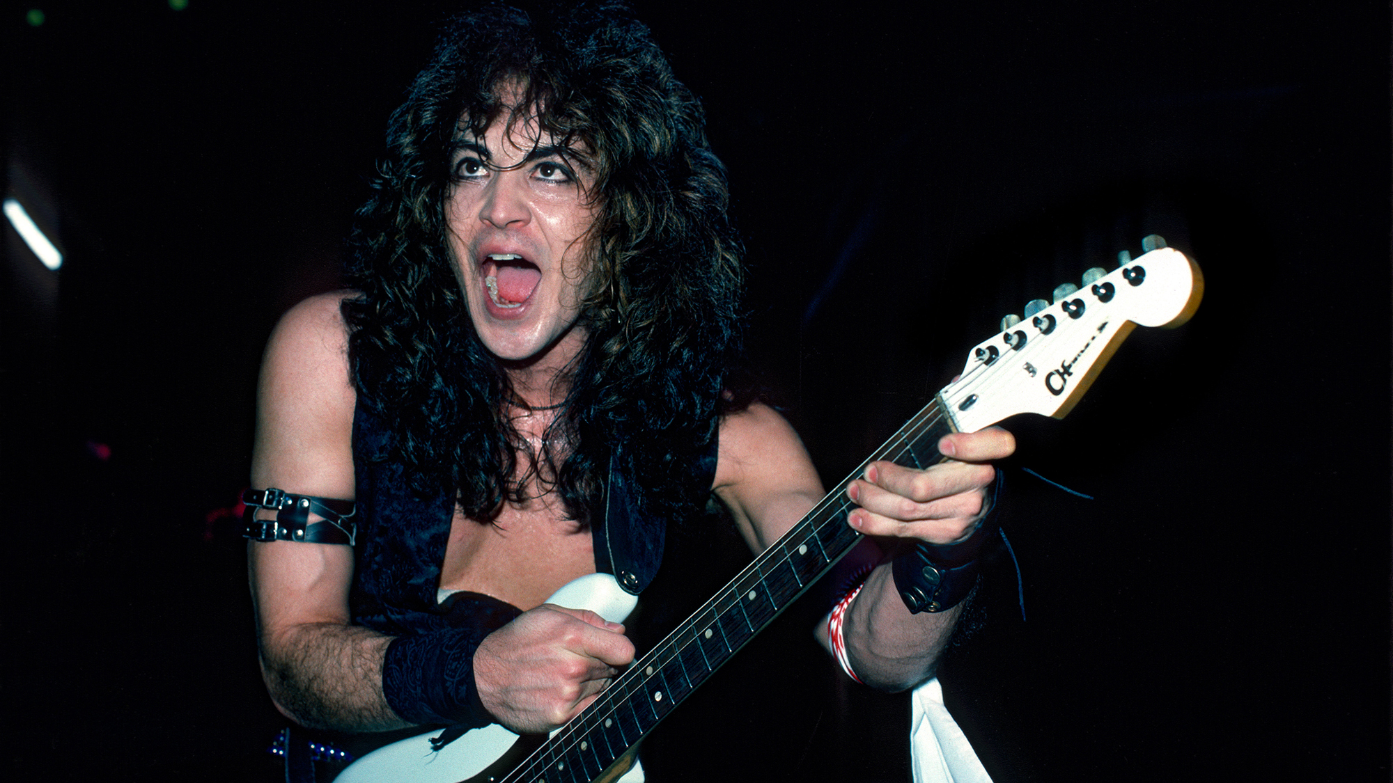 American Guitarist and songwriter Jake E. Lee of the Ozzy Osbourne band performs at Madison Square Garden on January 30, 1984 in New York