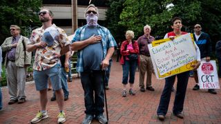 CRT protesters in Leesburg, Virginia, on 12 June 2021