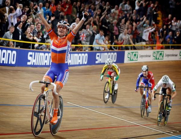Marianne Vos (The Netherlands) wins the scratch race at the 2011 UCI Track World Championships