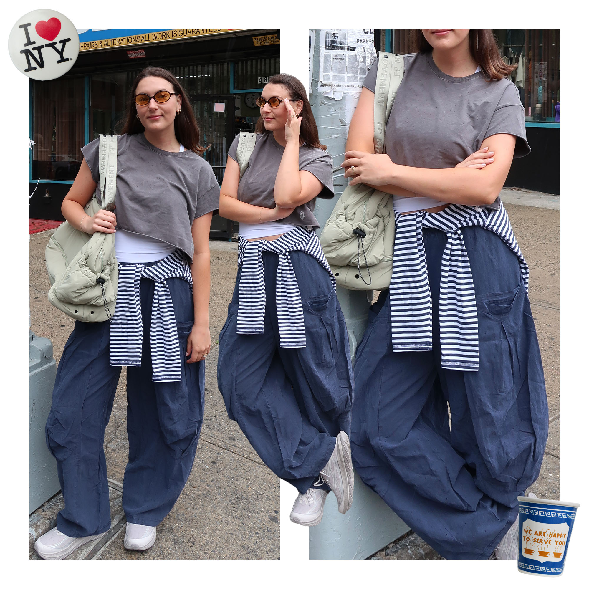Collage of Editor Steph Johnson in FP Movement Workout Outfits