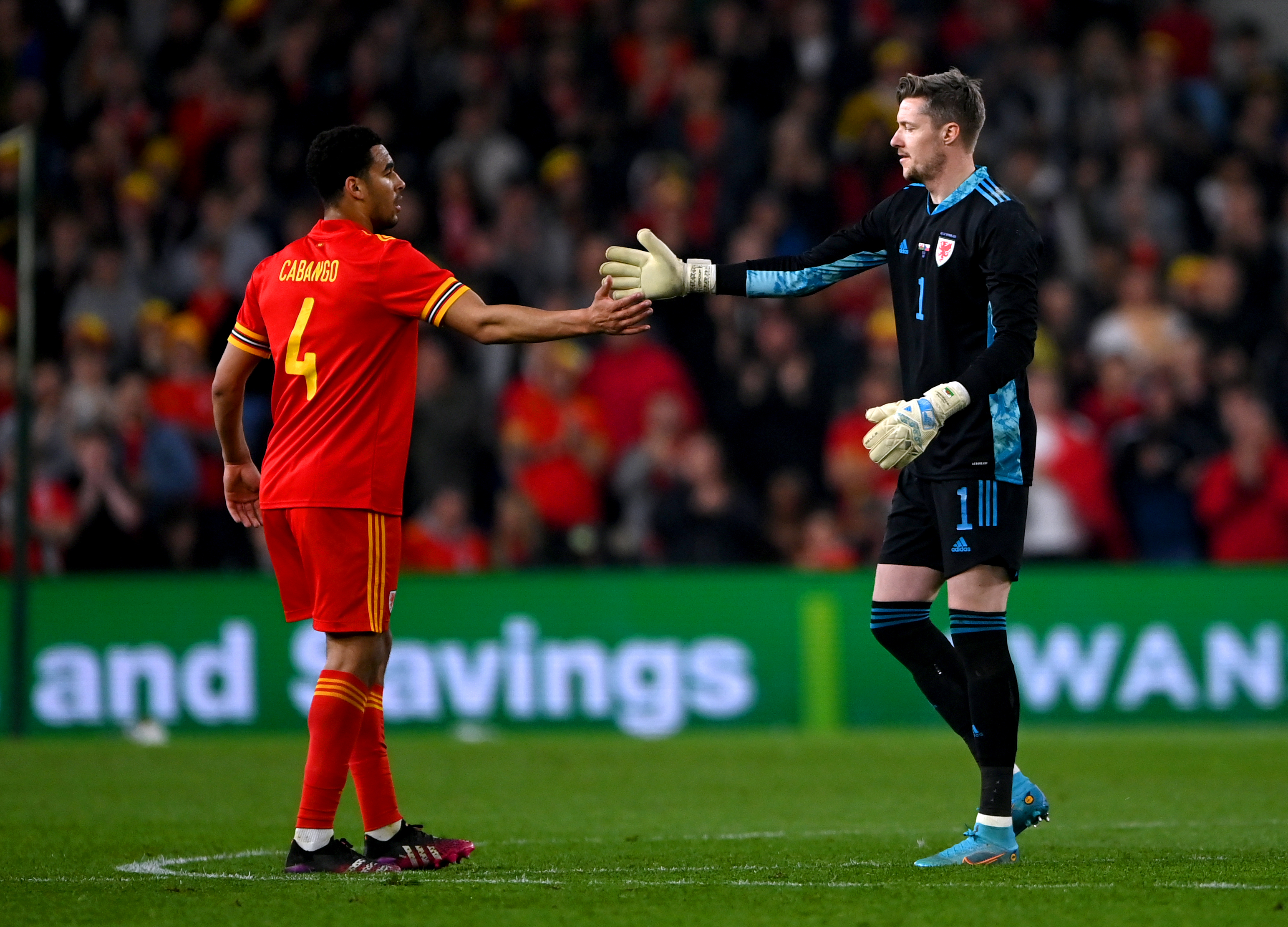 Wales goalkeeper Wayne Hennessey is substituted
