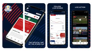 Offifical Ryder Cup app App Store screenshots
