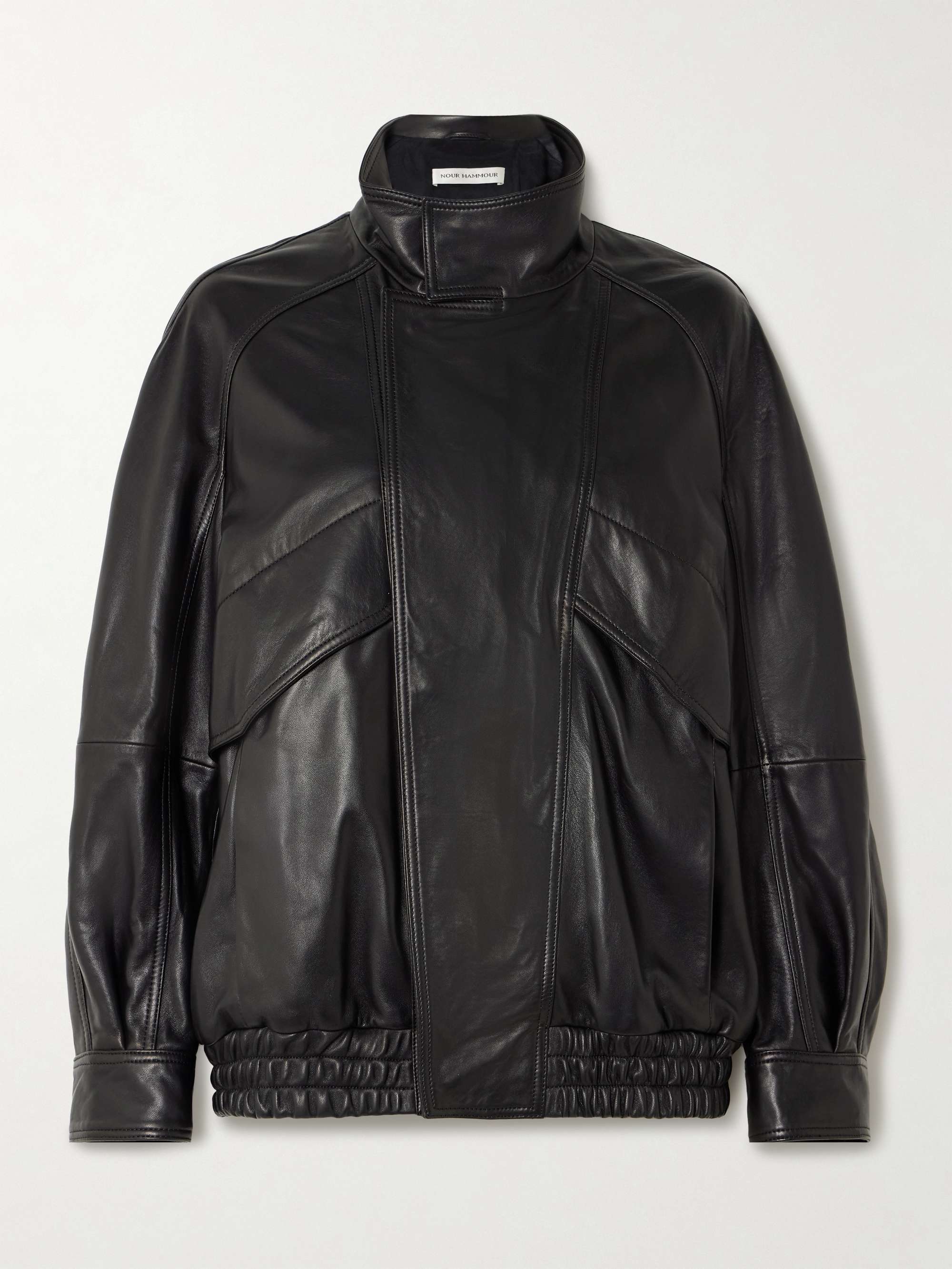 Ariste Oversized Paneled Leather Jacket
