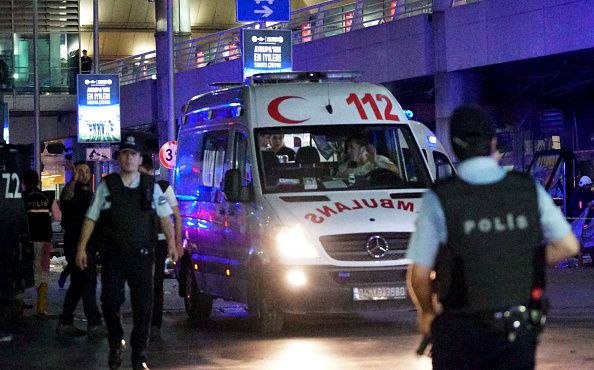 An ambulance at the Ataturk Airport.