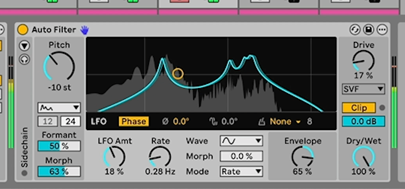 Ableton Auto Filter vowel mode