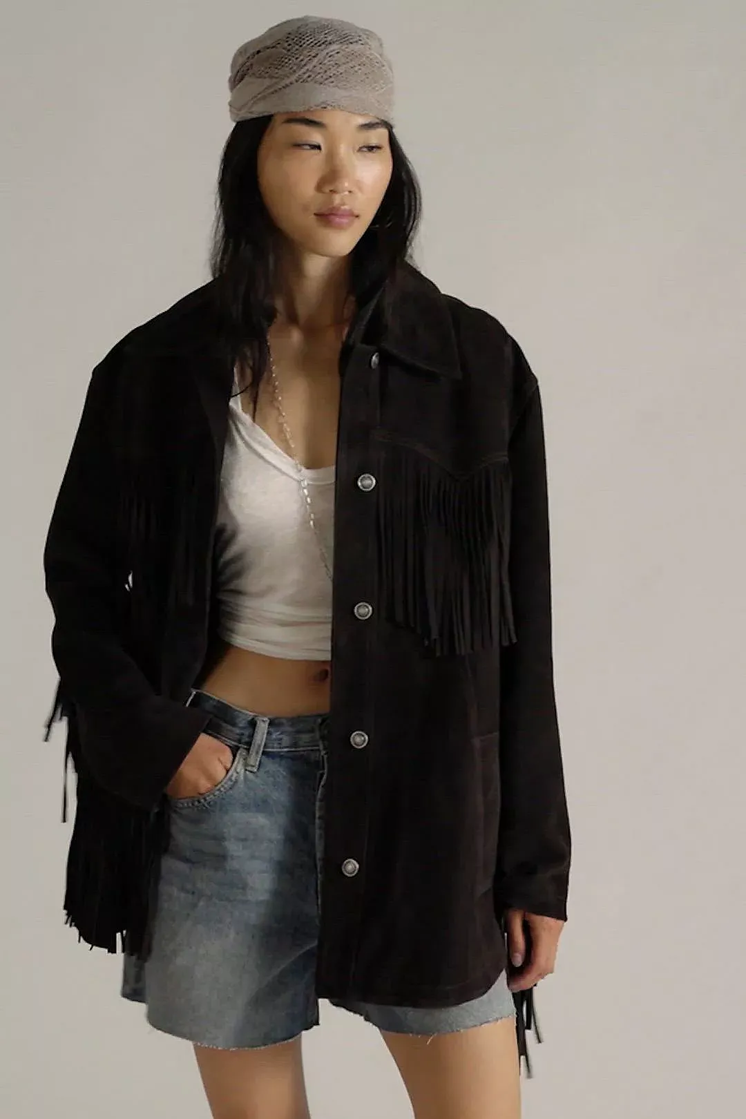 We the Free Fringe Out Vegan Suede Jacket
