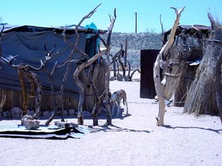 A Khoe-San setllement in southern Africa.