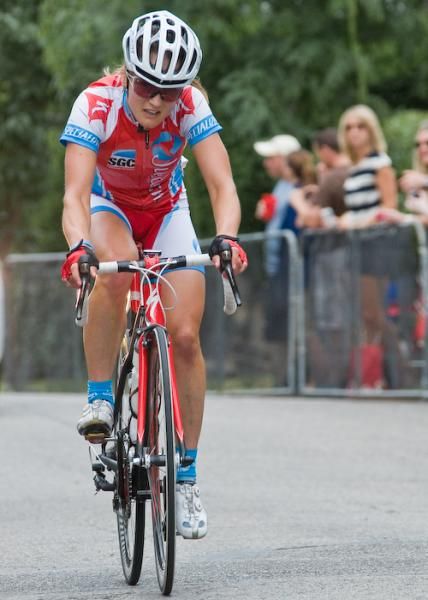 Queen of the Mountain, Lex Albright (Juvederm) makes her way up the Manayunk Wall