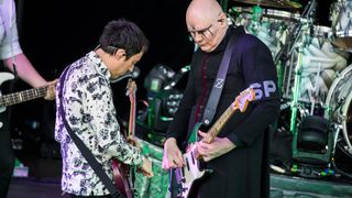Billy Corgan and Jeff Schroeder of the Smashing Pumpkins performs in concert at the Grona Lund amusement park on May 31, 2019 in Stockholm, Sweden. 