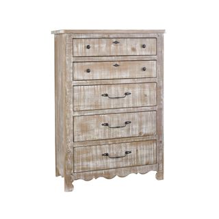 Rustic chest of drawers with scalloped base moulding