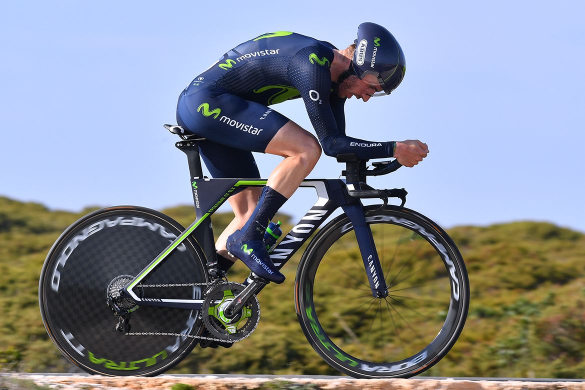 New Movistar signee Carlos Barbero in the Volta ao Algarve's stage 3 TT