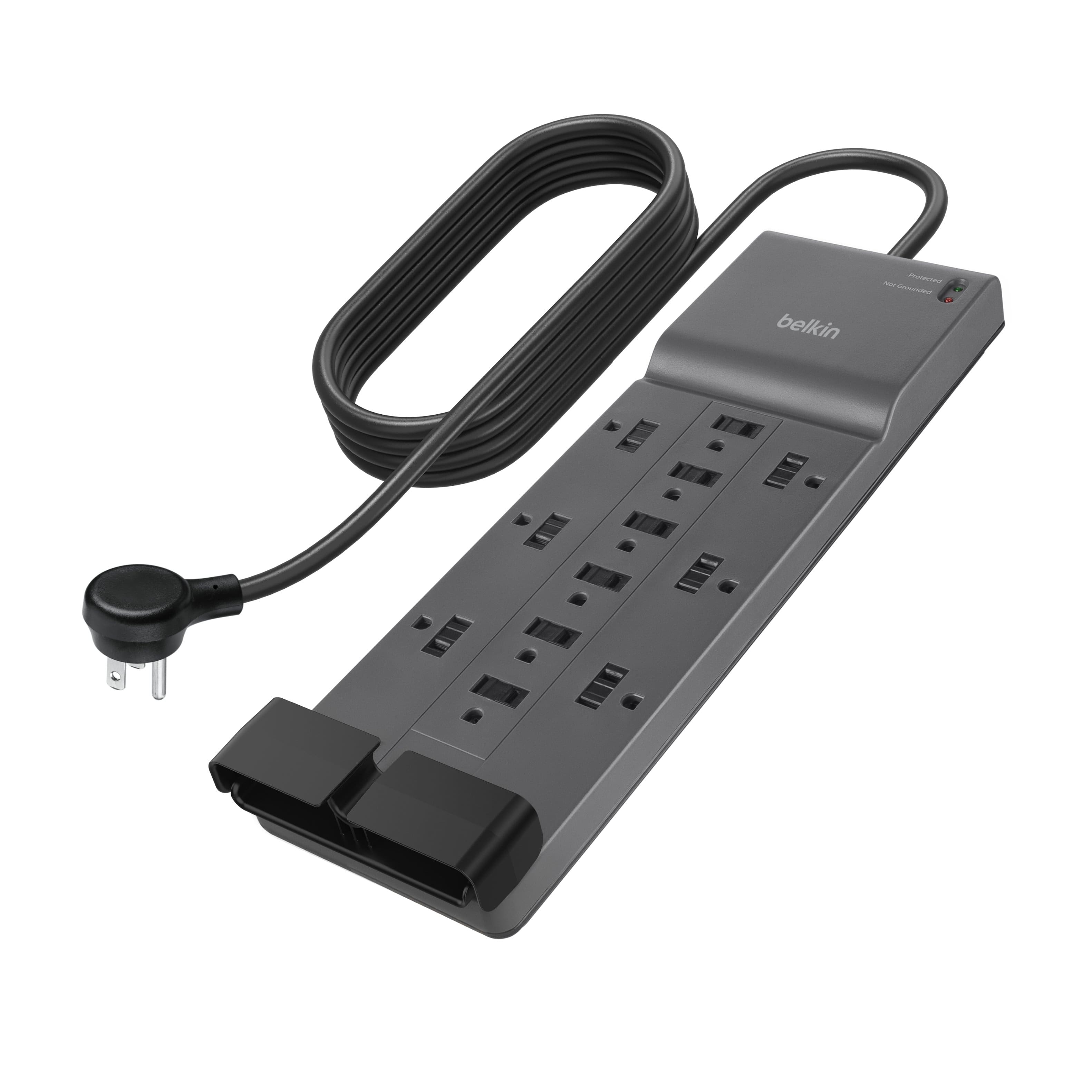 Belkin - Surge Protector for Home/office With 12 Ac Outlets, 8-Foot Cord, 3940 Joules of Surge Protection, and a $300,000 Cew - Black